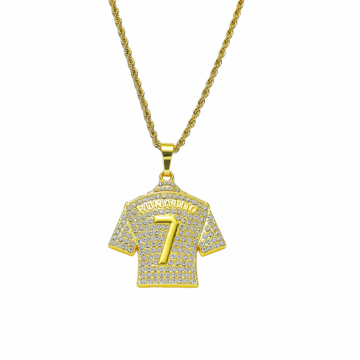 Wholesale Diamond Number 7 Jersey Pendant Three-dimensional Men's Necklace